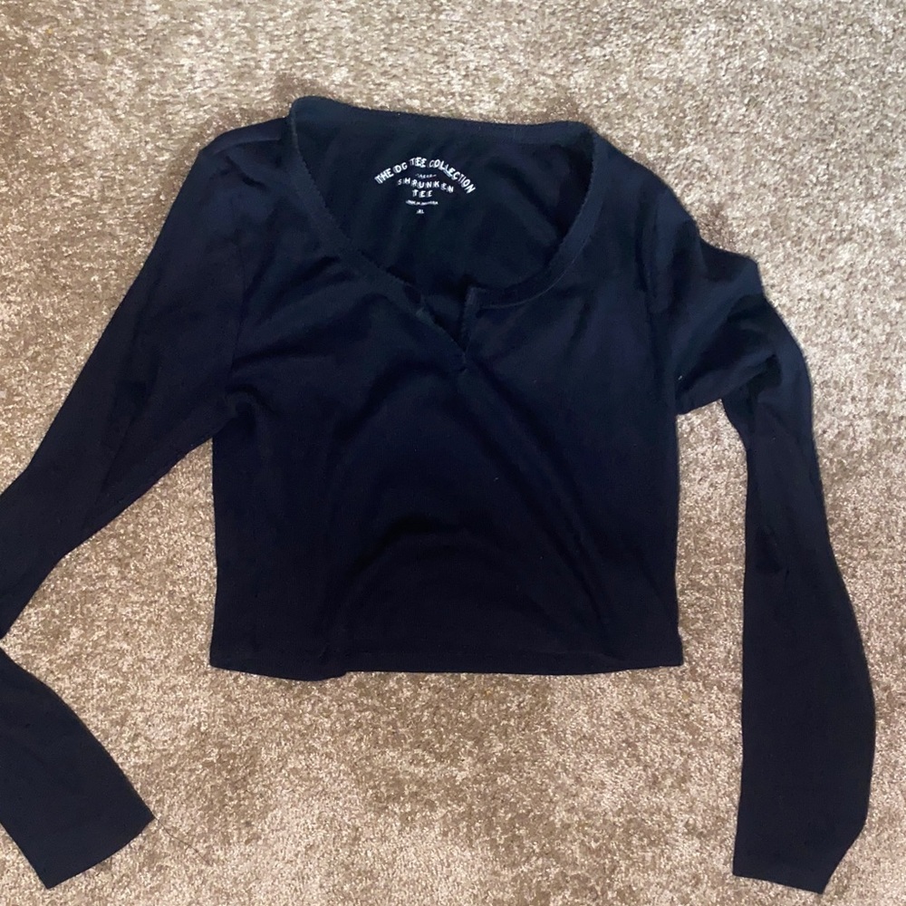 Classic Black Long Sleeve Women's Blouse